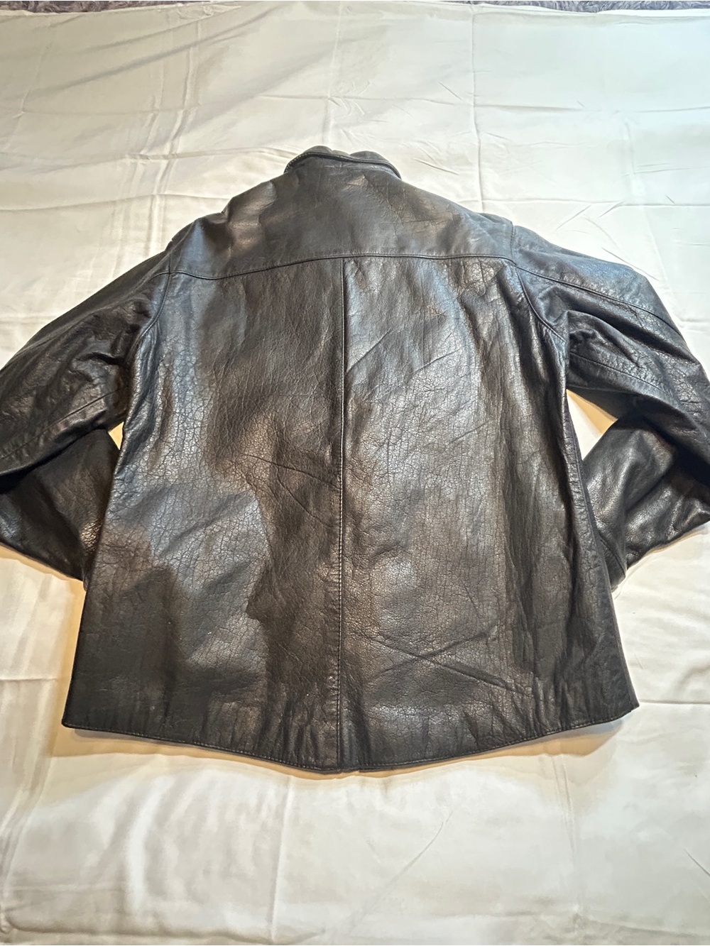 Hudson Leather Genuine Leather Black Shirt Jacket Size Small Vintage Moto - Picture 3 of 10